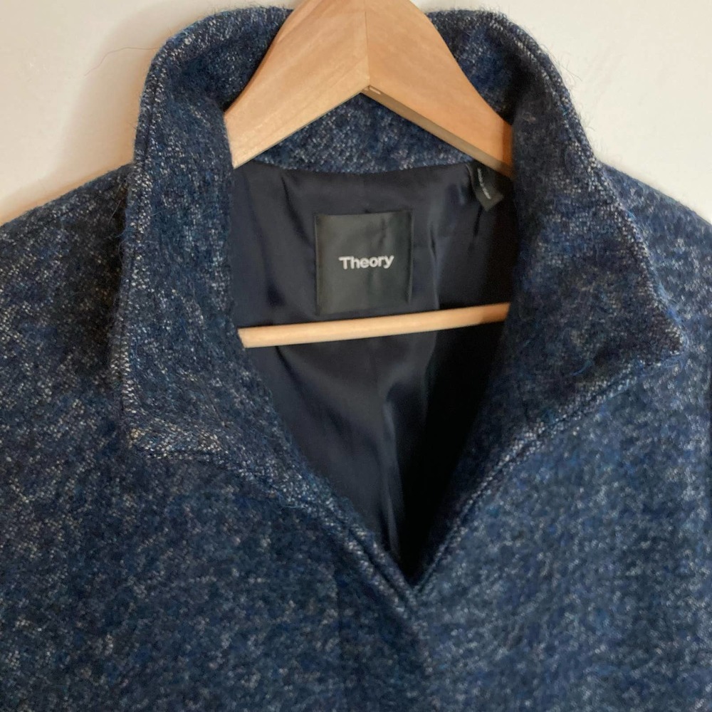 Theory Blue Wool Blend Coat - Picture 6 of 16